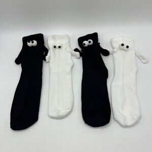 4 Pairs Magnetic Socks,Couple Socks, Holding-Hands Socks